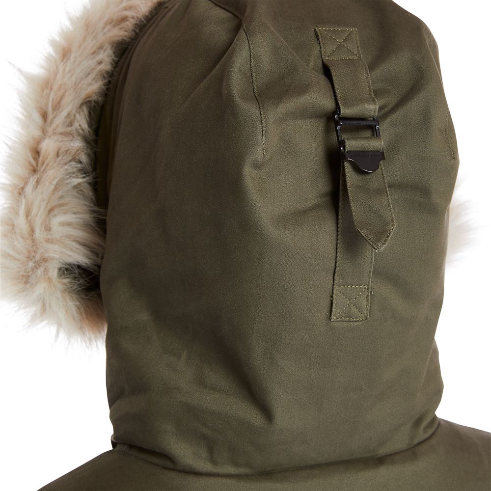 Timberland Womens Parka Mt Kelsey Fleece-Lined Parka - Olive - India QP9163280